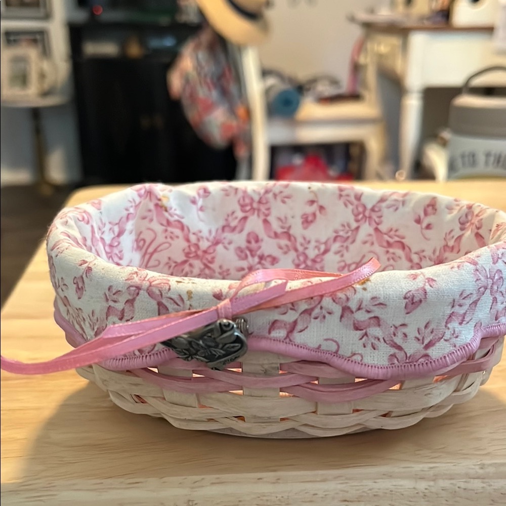 Pink Floral longaberger Basket - American cancer society